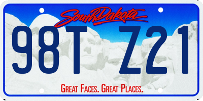 SD license plate 98TZ21