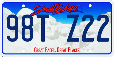 SD license plate 98TZ22