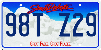 SD license plate 98TZ29