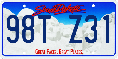 SD license plate 98TZ31