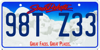 SD license plate 98TZ33