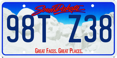 SD license plate 98TZ38