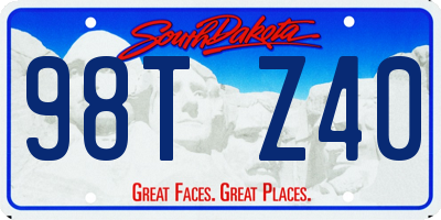SD license plate 98TZ40