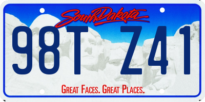 SD license plate 98TZ41