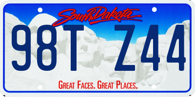 SD license plate 98TZ44