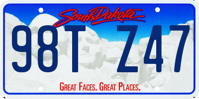 SD license plate 98TZ47
