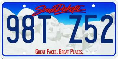 SD license plate 98TZ52