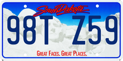 SD license plate 98TZ59