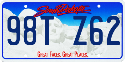 SD license plate 98TZ62