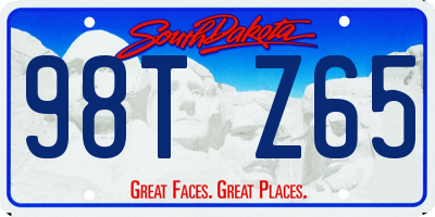 SD license plate 98TZ65