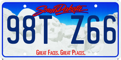 SD license plate 98TZ66