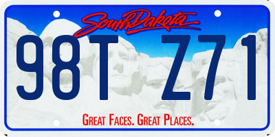 SD license plate 98TZ71