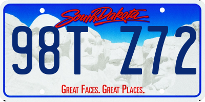 SD license plate 98TZ72