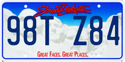 SD license plate 98TZ84