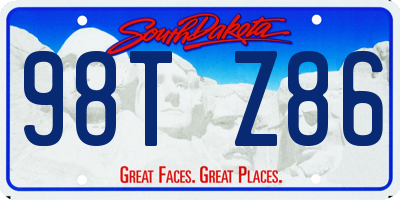 SD license plate 98TZ86