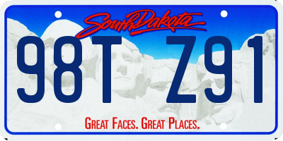 SD license plate 98TZ91