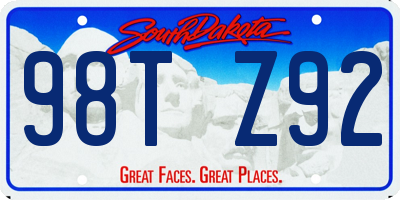 SD license plate 98TZ92