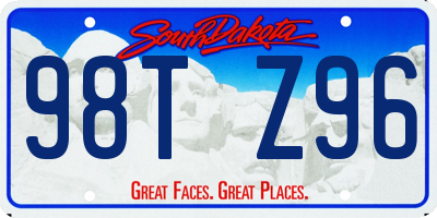 SD license plate 98TZ96