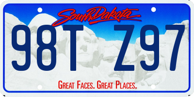 SD license plate 98TZ97