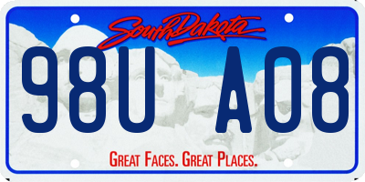SD license plate 98UA08