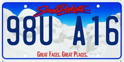 SD license plate 98UA16