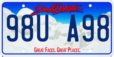 SD license plate 98UA98