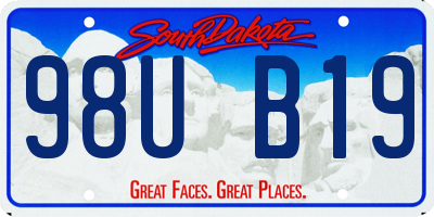 SD license plate 98UB19