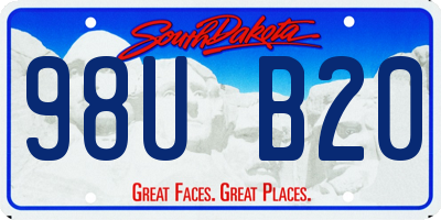 SD license plate 98UB20
