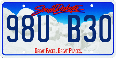 SD license plate 98UB30