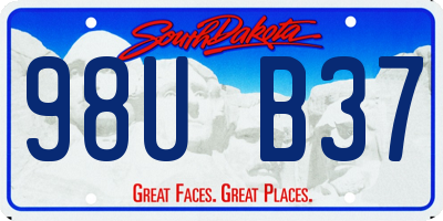 SD license plate 98UB37