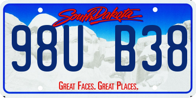 SD license plate 98UB38