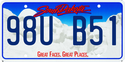 SD license plate 98UB51