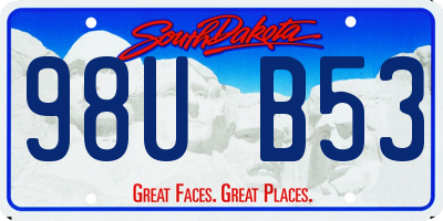 SD license plate 98UB53