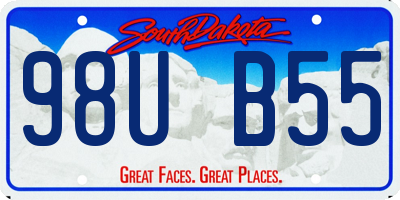 SD license plate 98UB55