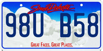 SD license plate 98UB58
