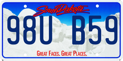 SD license plate 98UB59