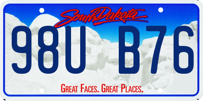 SD license plate 98UB76
