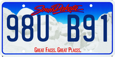 SD license plate 98UB91