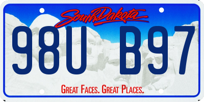 SD license plate 98UB97