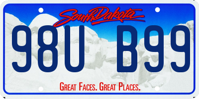 SD license plate 98UB99