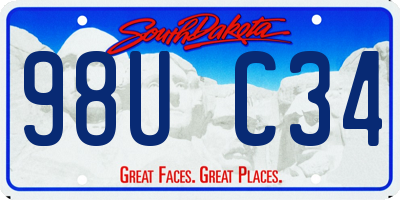 SD license plate 98UC34