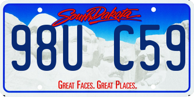 SD license plate 98UC59