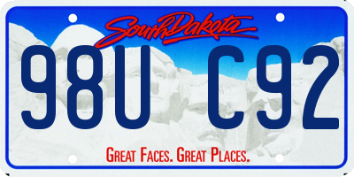 SD license plate 98UC92