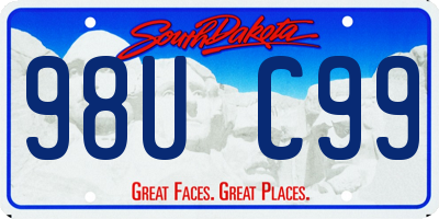 SD license plate 98UC99