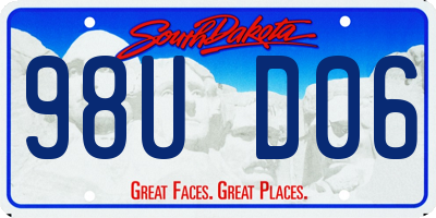SD license plate 98UD06