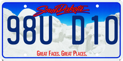 SD license plate 98UD10
