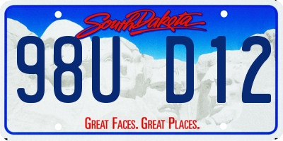 SD license plate 98UD12