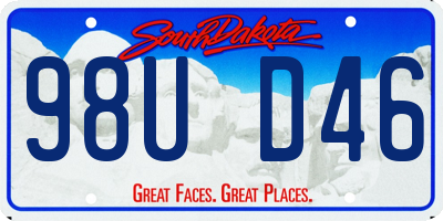 SD license plate 98UD46