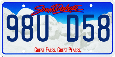 SD license plate 98UD58