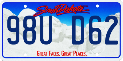 SD license plate 98UD62